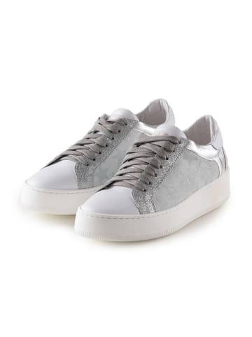 Anna Morellini Leder-Sneakers "Fioridia" in Weiß/ Grau/ Silber