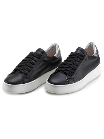 Anna Morellini Leren sneakers "Amella" zwart/zilverkleurig