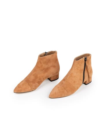 Anna Morellini Leder-Ankle-Boots "Carannana" in Hellbraun