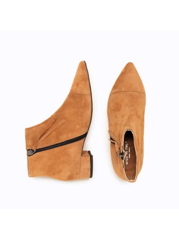 Anna Morellini Leder-Ankle-Boots "Carannana" in Hellbraun