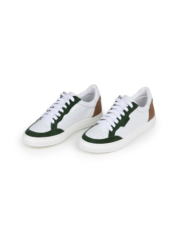 Anna Morellini Leder-Sneakers "Feeria" in Weiß/ Grün/ Hellbraun