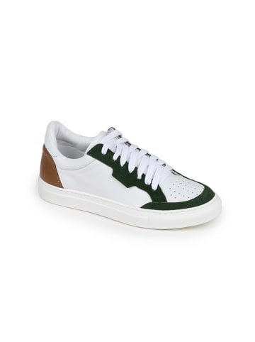 Anna Morellini Leren sneakers "Feeria" wit/groen/lichtbruin