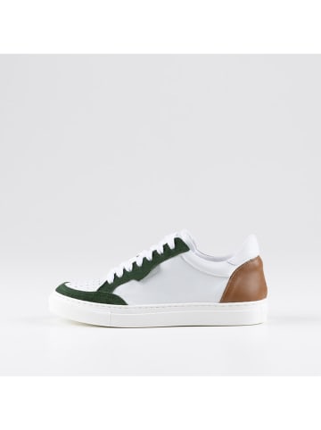 Anna Morellini Leren sneakers "Feeria" wit/groen/lichtbruin