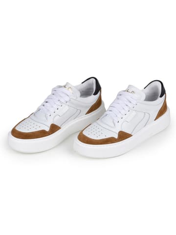 Anna Morellini Leren sneakers "Ricarta" wit/lichtbruin