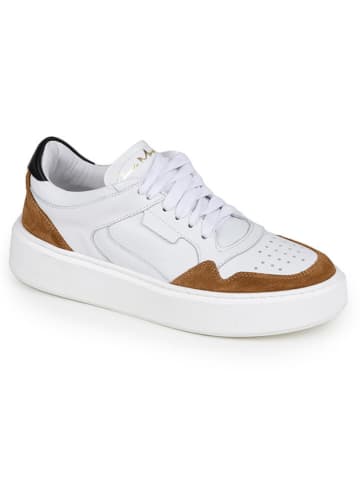 Anna Morellini Leren sneakers "Ricarta" wit/lichtbruin