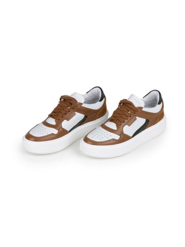 Anna Morellini Leder-Sneakers "Ludia" in Weiß/ Hellbraun/ Grün