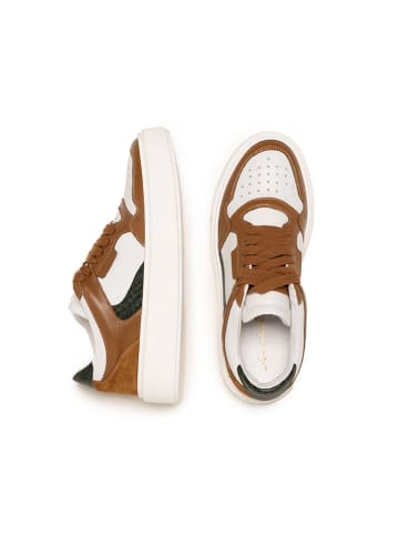Anna Morellini Leder-Sneakers "Ludia" in Weiß/ Hellbraun/ Grün