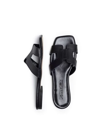 Anna Morellini Leren slippers "Andatina" zwart