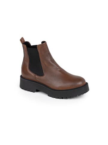 Anna Morellini Leren chelseaboots "Adaria" lichtbruin/zwart
