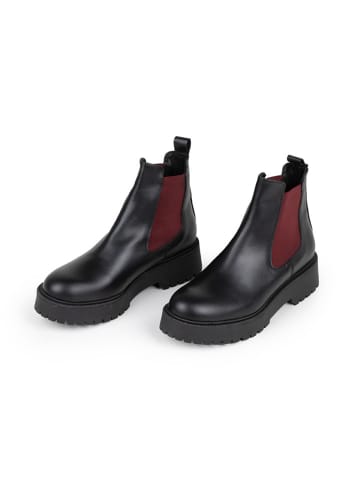 Anna Morellini Skórzane sztyblety "Adaria" w kolorze czarno-czerwonym