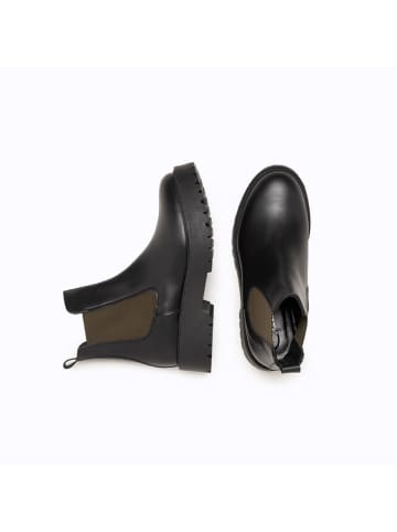 Anna Morellini Leren chelseaboots "Adaria" zwart/kaki