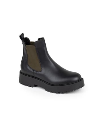 Anna Morellini Leren chelseaboots "Adaria" zwart/kaki