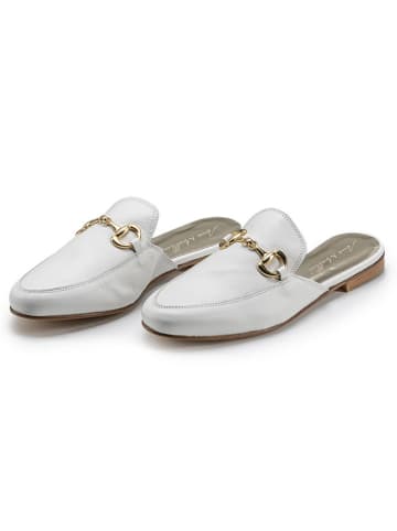 Anna Morellini Leren slippers "Giulisa" wit
