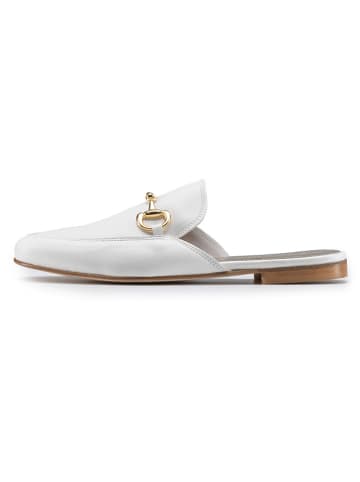 Anna Morellini Leren slippers "Giulisa" wit
