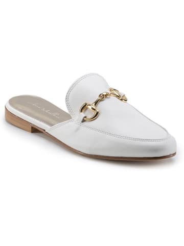 Anna Morellini Leren slippers "Giulisa" wit