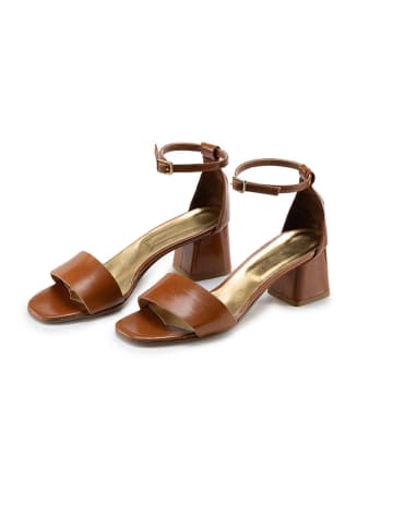 Anna Morellini Leren haksandalen "Fioramana" lichtbruin