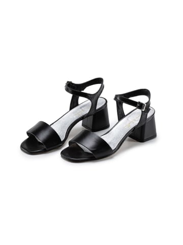 Anna Morellini Leder-Sandaletten "Fioramana" in Schwarz
