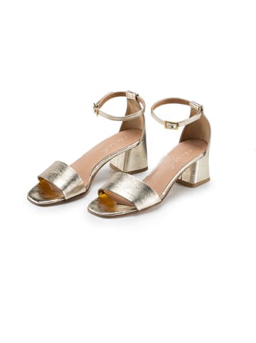 Anna Morellini Leren haksandalen "Fioramana" goudkleurig