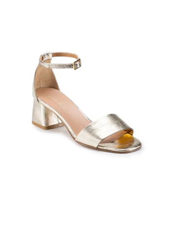 Anna Morellini Leder-Sandaletten "Fioramana" in Gold