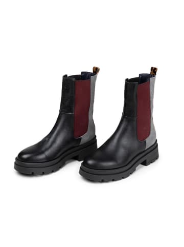 Anna Morellini Leder-Chelsea-Boots "Marlorina" in Schwarz/ Rot/ Grau