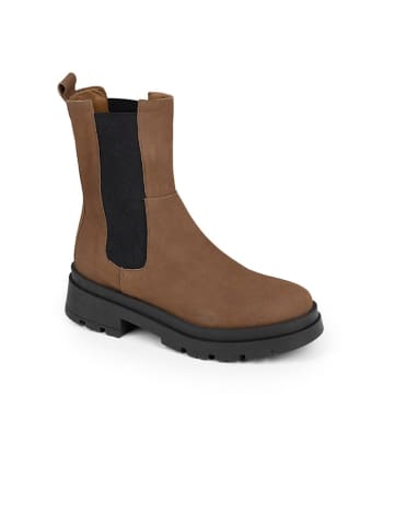 Anna Morellini Leren chelseaboots "Marlorina" lichtbruin/zwart