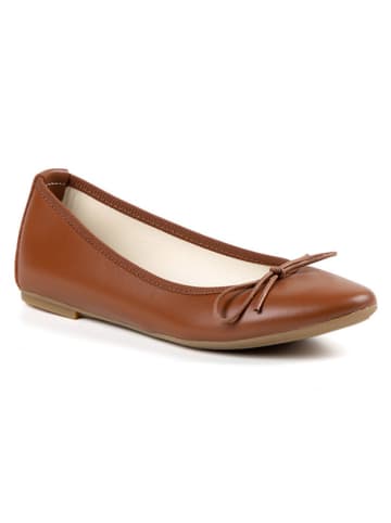 Anna Morellini Leder-Ballerinas "Evanna" in Hellbraun