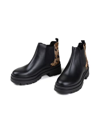 Anna Morellini Leren chelseaboots "Anatridina" zwart/beige