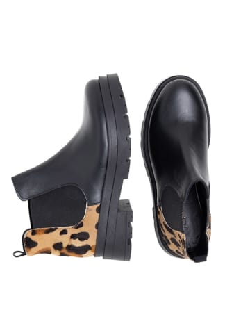 Anna Morellini Leren chelseaboots "Anatridina" zwart/beige