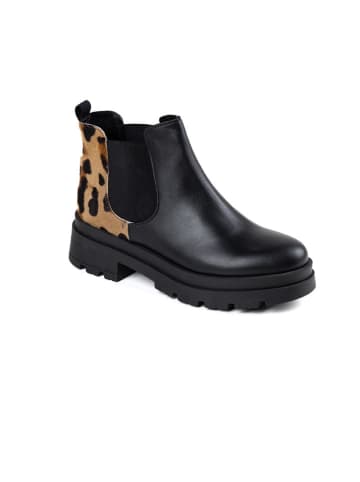Anna Morellini Leren chelseaboots "Anatridina" zwart/beige
