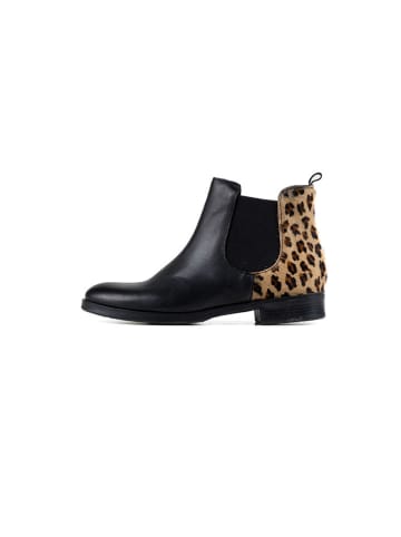 Anna Morellini Leren chelseaboots "Bernetta" zwart/beige