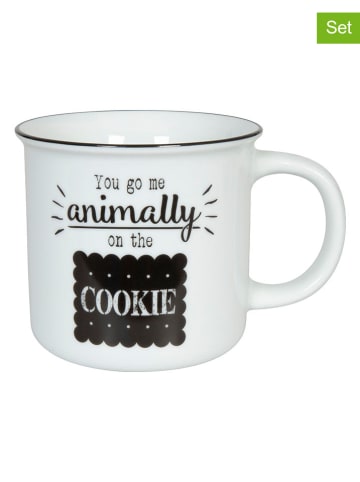 Könitz Kubki jumbo (2 szt.) "Cookie" w kolorze biało-czarnym - 380 ml
