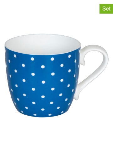 Könitz 2er-Set: Jumbotassen "Little Dots" in Blau - 425 ml