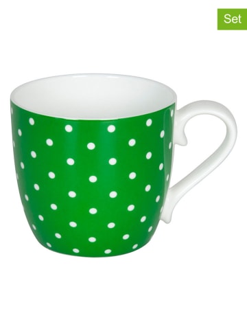 Könitz 2er-Set: Jumbotassen "Little Dots" in Grün - 425 ml