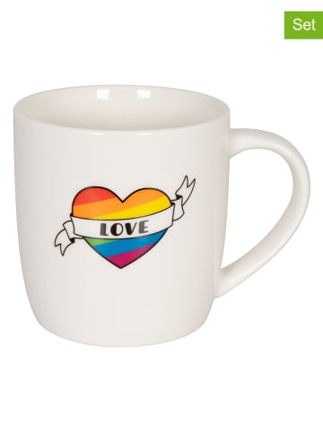 Könitz 2-delige set: mokken "Love heart" wit - 400 ml