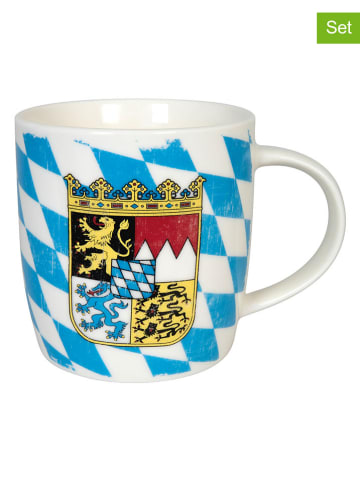 Könitz 2-delige set: mokken "Bayern" blauw/wit - 400 ml