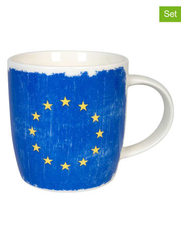 Könitz 2er-Set: Jumbotassen "Europa" in Blau - 400 ml