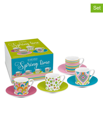 Könitz Filiżanki (4 szt.) "Spring" ze wzorem do espresso - 85 ml