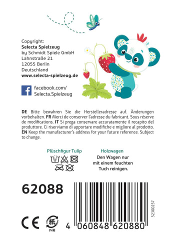 Selecta Nachziehwagen mit Plüschfigur "Tulip" - ab 12 Monaten