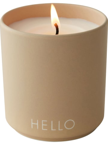 Design Letters Geurkaars "Hello" beige - 260 g