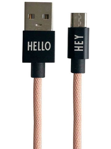 Design Letters Kabel micro USB ''Favourite'' w kolorze beżowym - dł. 100 cm
