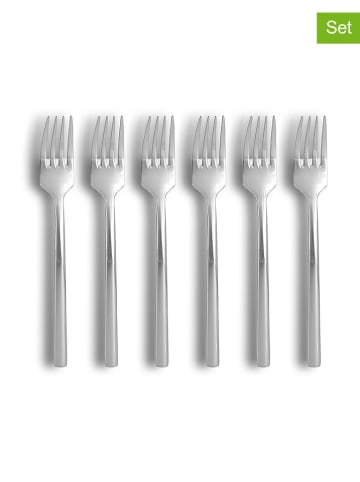 Ogo Living 6er-Set: Edelstahl-Menügabeln "Nature" - (L)19,5 cm