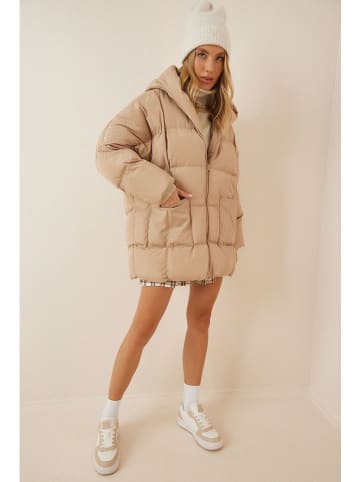 Happiness Istanbul Płaszcz pikowany w kolorze beżowym