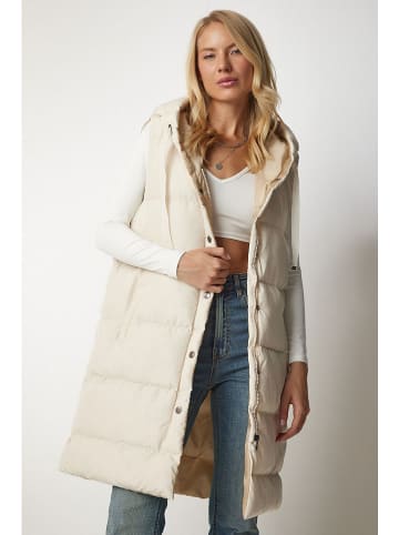 Happiness Istanbul Doorgestikte bodywarmer crème