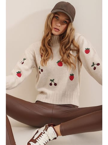 Trend Alaçatı Stili Sweter w kolorze beżowym