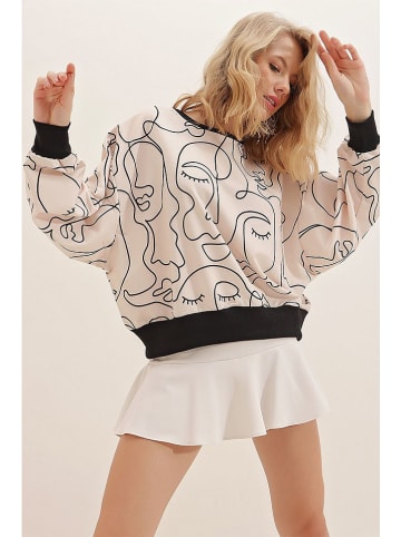Trend Alaçatı Stili Bluza w kolorze beżowym