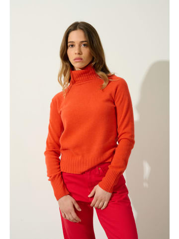 AUTHENTIC CASHMERE Kaszmirowy golf "Cassy" w kolorze pomarańczowym