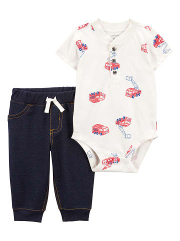 carter's 2tlg. Outfit in Weiß/ Dunkelblau