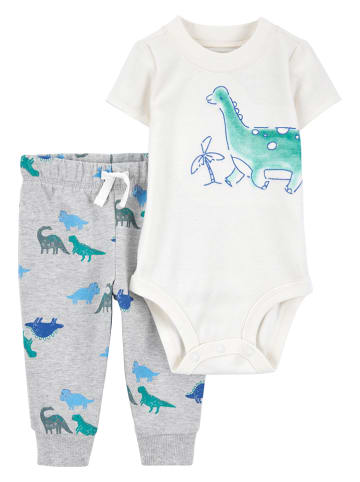 carter's 2-delige outfit wit/grijs/blauw