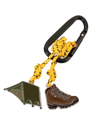 Troika Sleutelhanger "Camping" bruin/geel