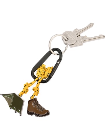 Troika Sleutelhanger "Camping" bruin/geel